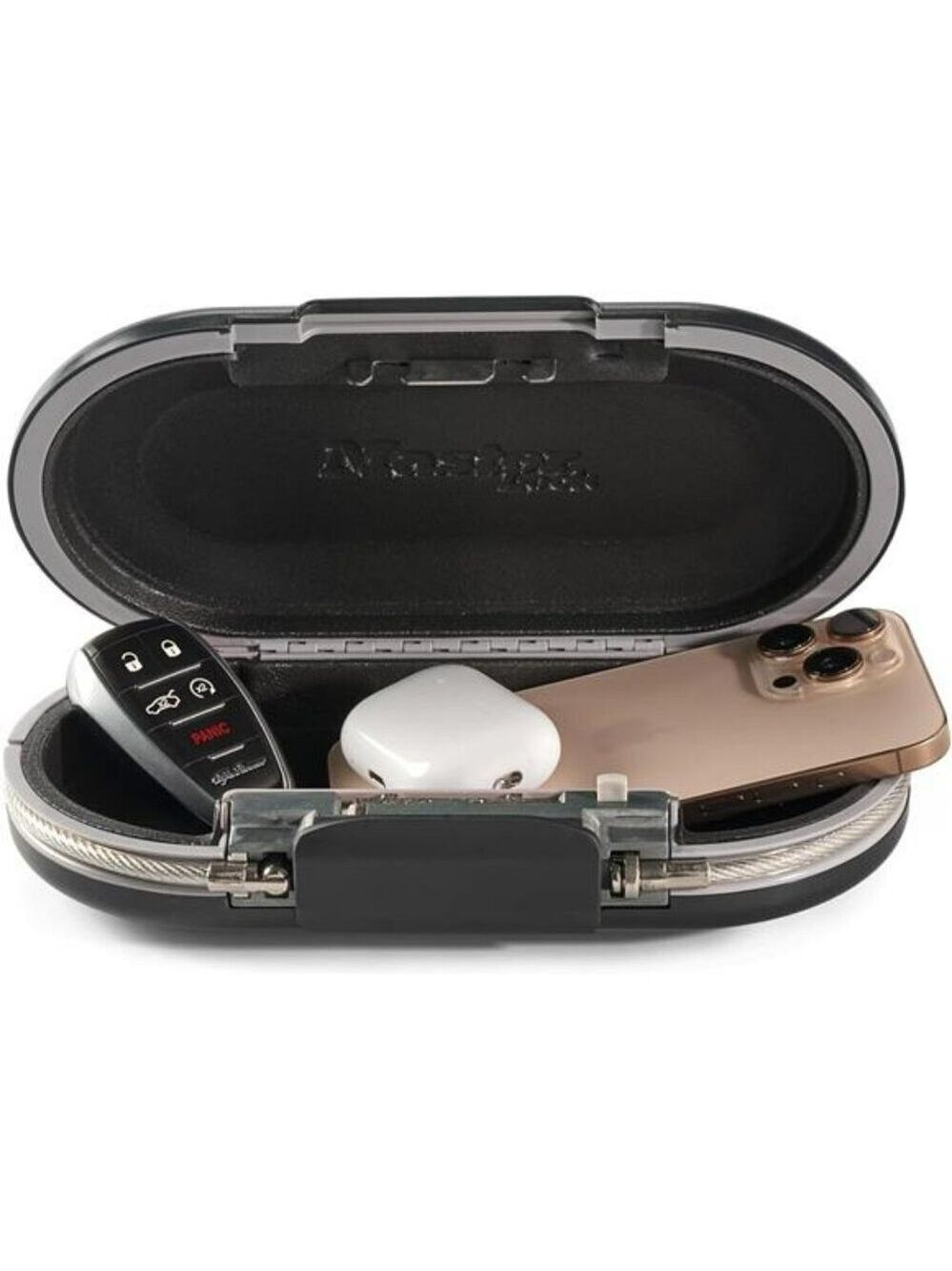 Portable Travel Lock Box Safe with Combo Code for Phone Cash Cards Secure